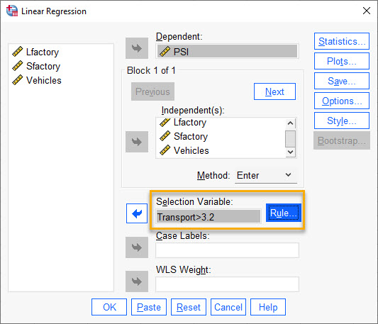 Selection Variable